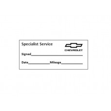 Specialist Service Stamp - Chevrolet